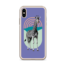 Giraffe Zebra Purple iPhone Case