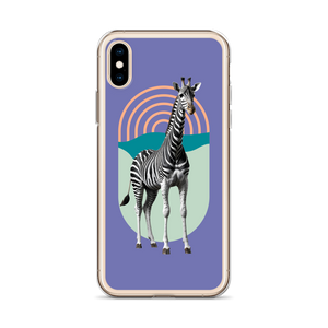 Giraffe Zebra Purple iPhone Case