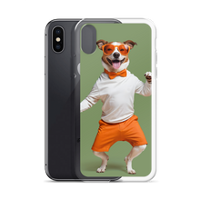 Funny Dancing Dog Green iPhone Case