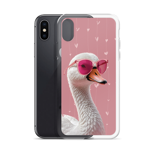 Cute Pink Swan iPhone Case