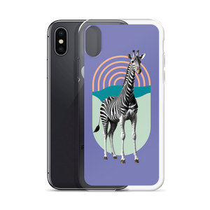 Giraffe Zebra Purple iPhone Case