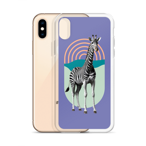 Giraffe Zebra Purple iPhone Case