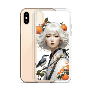 Beauty Lady with Orange and Bird iPhone Case