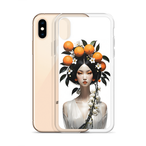 Beauty Lady with Orange Fruits iPhone Case