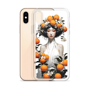 Oriental Lady with Orange Fruits iPhone Case