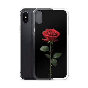 Red Rose on Black iPhone Case