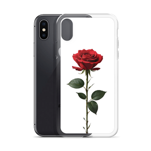 Red Rose on White iPhone Case