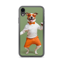 Funny Dancing Dog Green iPhone Case