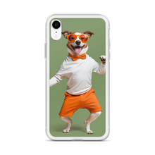 Funny Dancing Dog Green iPhone Case