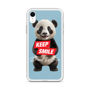 Keep Smile Blue Panda iPhone Case