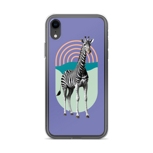 Giraffe Zebra Purple iPhone Case