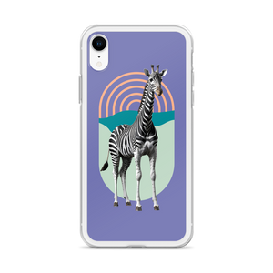 Giraffe Zebra Purple iPhone Case