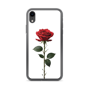 Red Rose on White iPhone Case