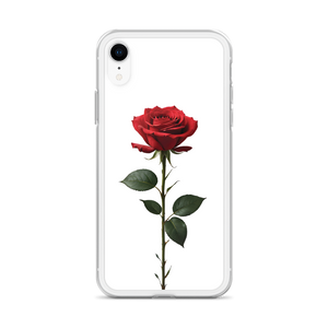 Red Rose on White iPhone Case