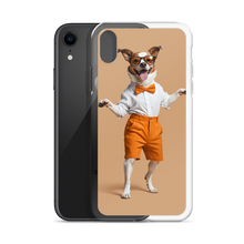 Happy Dancing Dog Beige iPhone Case