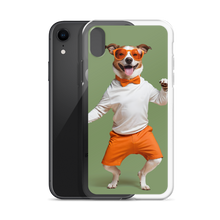 Funny Dancing Dog Green iPhone Case