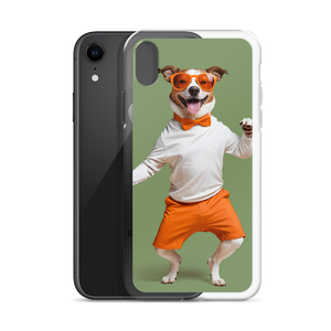 Funny Dancing Dog Green iPhone Case