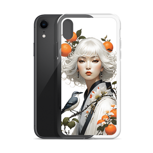 Beauty Lady with Orange and Bird iPhone Case