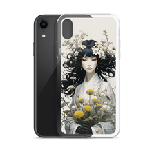 Oriental Lady with Yellow Flowers iPhone Case