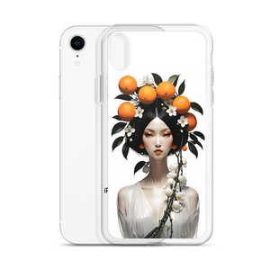 Beauty Lady with Orange Fruits iPhone Case