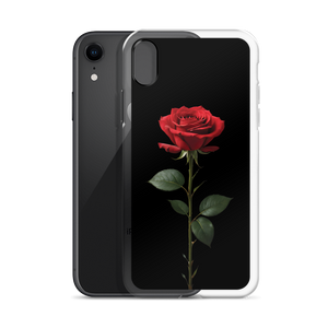 Red Rose on Black iPhone Case