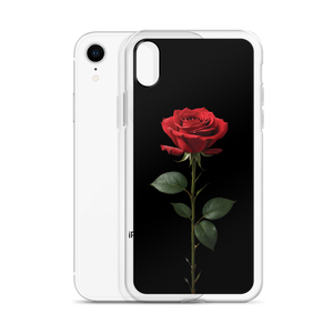 Red Rose on Black iPhone Case