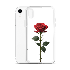 Red Rose on White iPhone Case