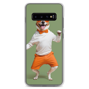 Funny Dancing Dog Green Samsung Case