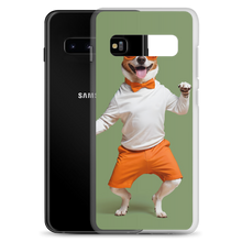 Funny Dancing Dog Green Samsung Case