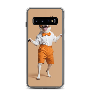 Happy Dancing Dog Beige Samsung Case