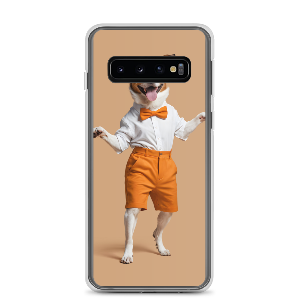 Happy Dancing Dog Beige Samsung Case