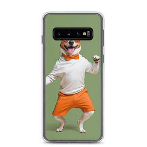 Funny Dancing Dog Green Samsung Case