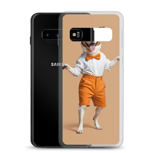 Happy Dancing Dog Beige Samsung Case