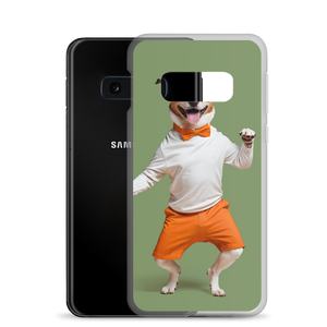 Funny Dancing Dog Green Samsung Case