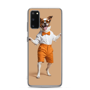 Happy Dancing Dog Beige Samsung Case