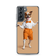 Happy Dancing Dog Beige Samsung Case