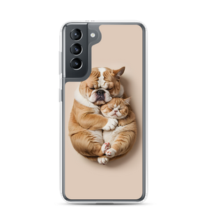 Cute Baby Cat and Dog Sleep Samsung Case