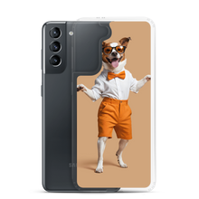 Happy Dancing Dog Beige Samsung Case