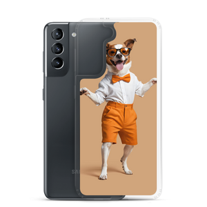 Happy Dancing Dog Beige Samsung Case