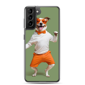 Funny Dancing Dog Green Samsung Case