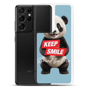 Keep Smile Blue Panda Samsung Case