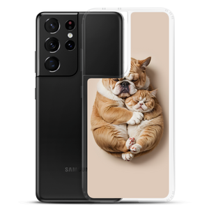 Cute Baby Cat and Dog Sleep Samsung Case