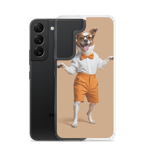 Happy Dancing Dog Beige Samsung Case