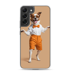 Happy Dancing Dog Beige Samsung Case