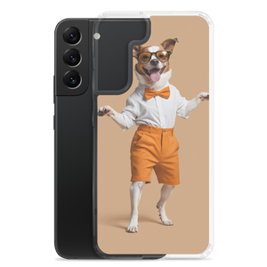 Happy Dancing Dog Beige Samsung Case