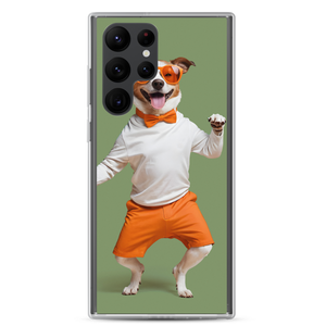 Funny Dancing Dog Green Samsung Case