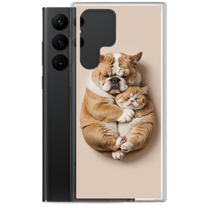 Cute Baby Cat and Dog Sleep Samsung Case