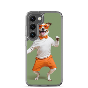 Funny Dancing Dog Green Samsung Case