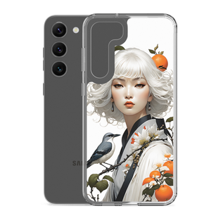 Oriental Lady with Orange and Bird Samsung Case