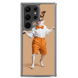 Happy Dancing Dog Beige Samsung Case